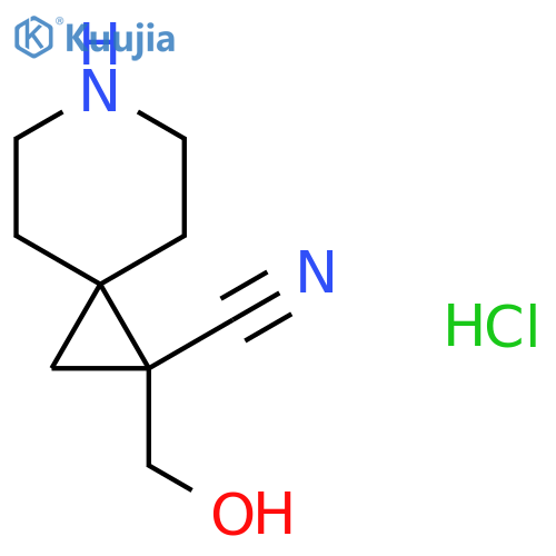 1-(hydroxymethyl)-6-azaspiro[2.5]octane-1-carbonitrile hydrochloride structure