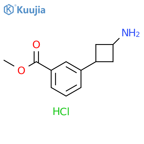 Benzoic acid, 3-(3-aminocyclobutyl)-, methyl ester, hydrochloride (1:1) structure