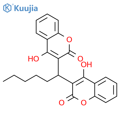 2H-1-Benzopyran-2-one, 3,3'-hexylidenebis[4-hydroxy- structure
