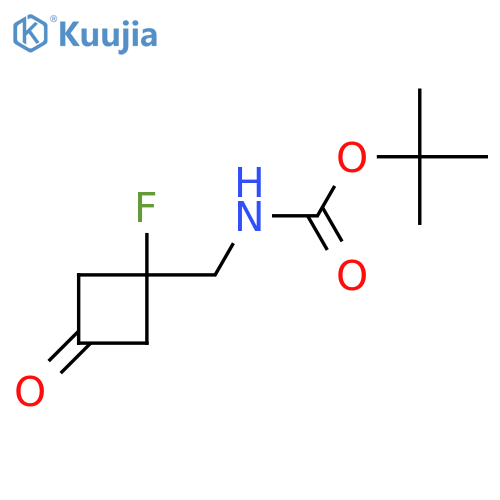 tert-butyl N-[(1-fluoro-3-oxo-cyclobutyl)methyl]carbamate structure