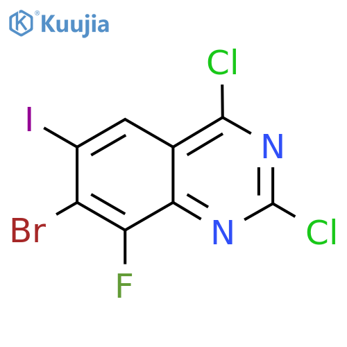 7-Bromo-2,4-dichloro-8-fluoro-6-iodoquinazoline structure
