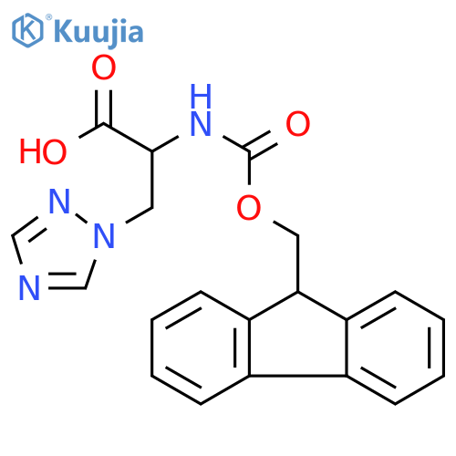 2-({[(9H-fluoren-9-yl)methoxy]carbonyl}amino)-3-(1H-1,2,4-triazol-1-yl)propanoic acid structure