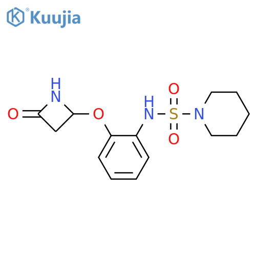 N-{2-[(4-oxoazetidin-2-yl)oxy]phenyl}piperidine-1-sulfonamide structure