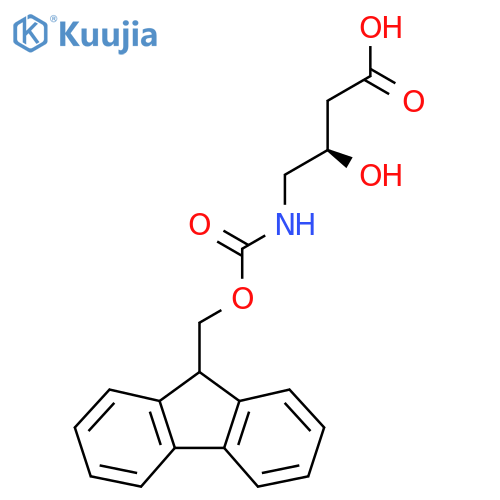 (3R)-4-({(9H-fluoren-9-yl)methoxycarbonyl}amino)-3-hydroxybutanoic acid structure
