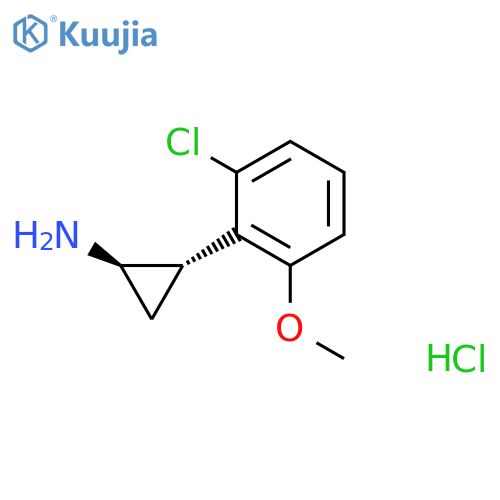 (1R,2S)-2-(2-Chloro-6-methoxyphenyl)cyclopropan-1-amine;hydrochloride structure