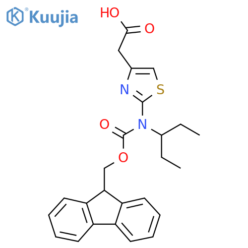 2-[2-({[(9H-fluoren-9-yl)methoxy]carbonyl}(pentan-3-yl)amino)-1,3-thiazol-4-yl]acetic acid structure