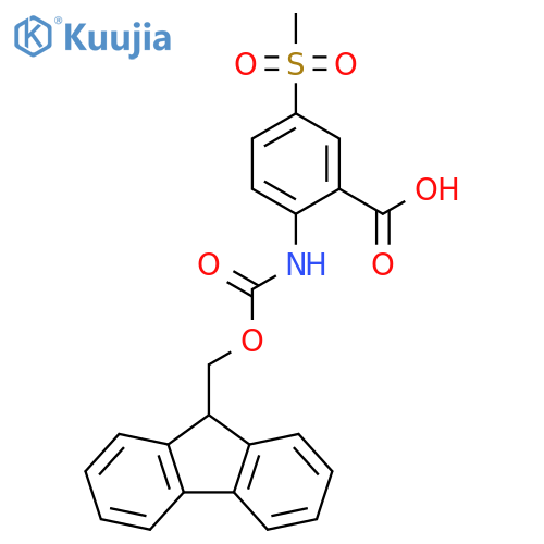 Benzoic acid, 2-[[(9H-fluoren-9-ylmethoxy)carbonyl]amino]-5-(methylsulfonyl)- structure
