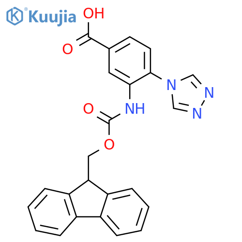3-({[(9H-fluoren-9-yl)methoxy]carbonyl}amino)-4-(4H-1,2,4-triazol-4-yl)benzoic acid structure
