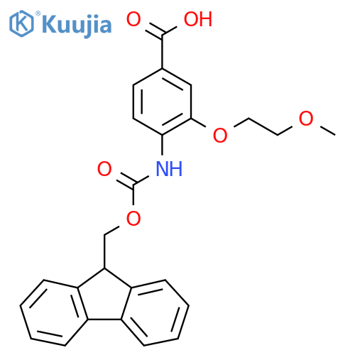 4-({[(9H-fluoren-9-yl)methoxy]carbonyl}amino)-3-(2-methoxyethoxy)benzoic acid structure