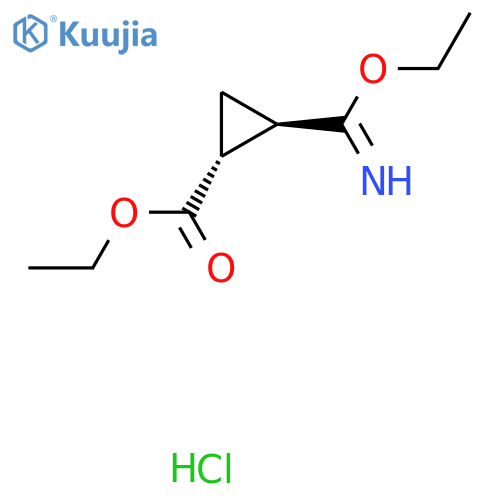 Ethyl (1R,2R)-2-(C-ethoxycarbonimidoyl)cyclopropane-1-carboxylate;hydrochloride structure