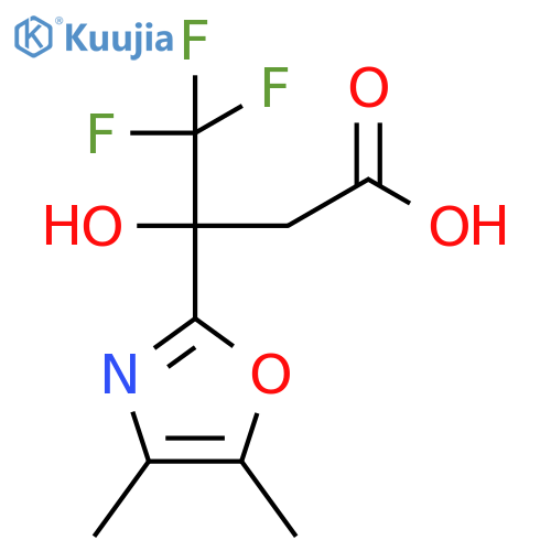 3-(dimethyl-1,3-oxazol-2-yl)-4,4,4-trifluoro-3-hydroxybutanoic acid structure