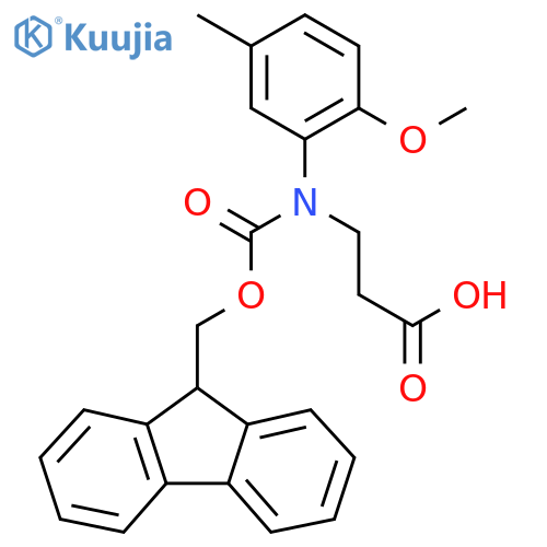 3-({(9H-fluoren-9-yl)methoxycarbonyl}(2-methoxy-5-methylphenyl)amino)propanoic acid structure
