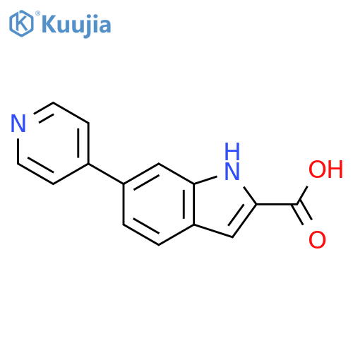1H-Indole-2-carboxylic acid, 6-(4-pyridinyl)- structure