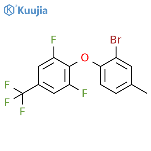 Benzene, 2-(2-bromo-4-methylphenoxy)-1,3-difluoro-5-(trifluoromethyl)- structure