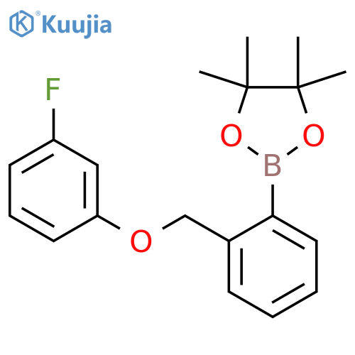 2-(2-((3-Fluorophenoxy)methyl)phenyl)-4,4,5,5-tetramethyl-1,3,2-dioxaborolane structure