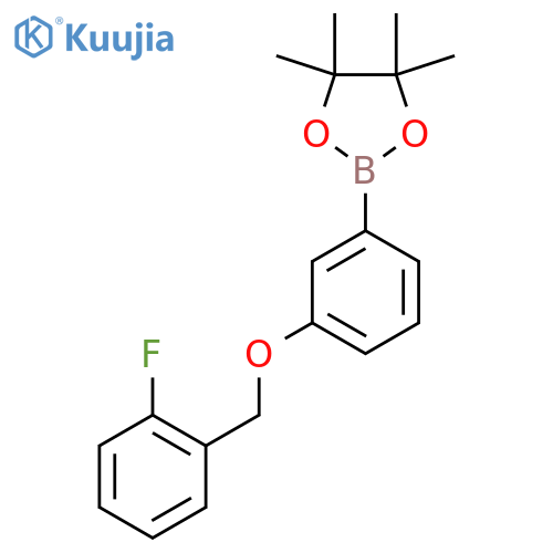 2-[3-[(2-Fluorophenyl)methoxy]phenyl]-4,4,5,5-tetramethyl-1,3,2-dioxaborolane structure