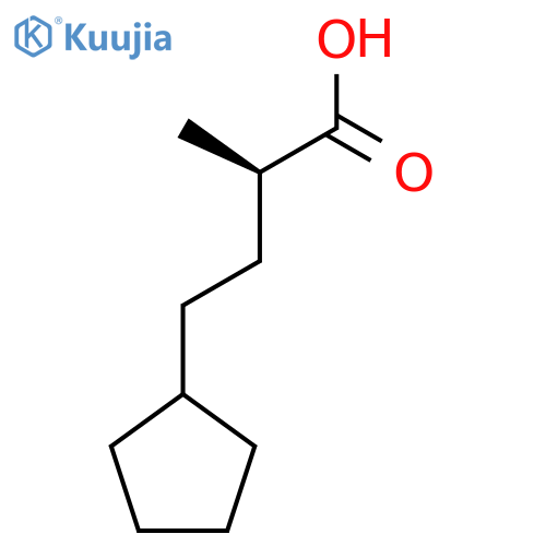 (2R)-4-Cyclopentyl-2-methylbutanoic acid structure