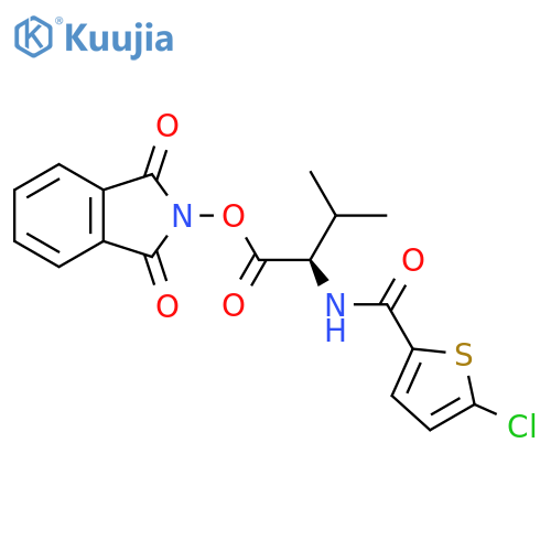 1,3-dioxo-2,3-dihydro-1H-isoindol-2-yl (2R)-2-[(5-chlorothiophen-2-yl)formamido]-3-methylbutanoate structure