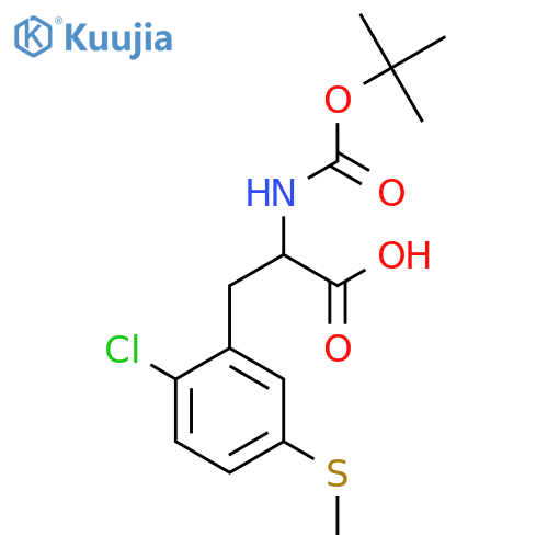 3-(2-Chloro-5-methylsulfanylphenyl)-2-[(2-methylpropan-2-yl)oxycarbonylamino]propanoic acid structure