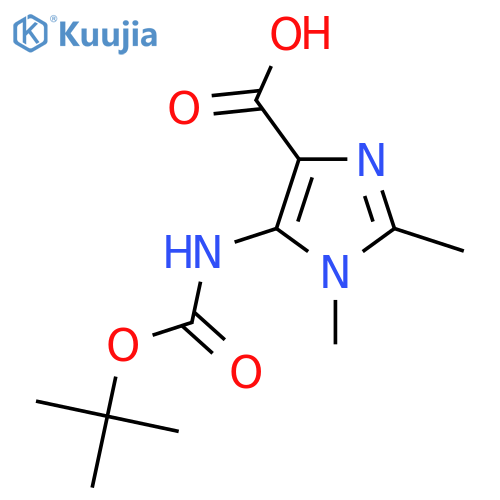 1,2-Dimethyl-5-[(2-methylpropan-2-yl)oxycarbonylamino]imidazole-4-carboxylic acid structure