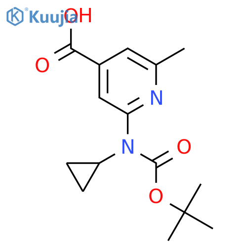 2-{[(Tert-butoxy)carbonyl](cyclopropyl)amino}-6-methylpyridine-4-carboxylic acid structure
