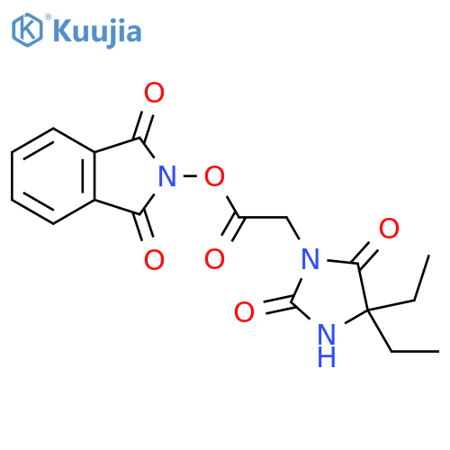 1,3-dioxo-2,3-dihydro-1H-isoindol-2-yl 2-(4,4-diethyl-2,5-dioxoimidazolidin-1-yl)acetate structure