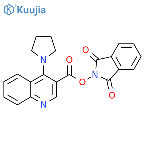 1,3-dioxo-2,3-dihydro-1H-isoindol-2-yl 4-(pyrrolidin-1-yl)quinoline-3-carboxylate structure
