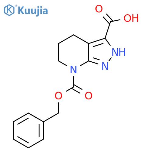 7-Phenylmethoxycarbonyl-2,4,5,6-tetrahydropyrazolo[3,4-b]pyridine-3-carboxylic acid structure