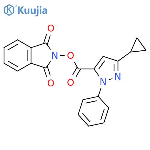 1,3-dioxo-2,3-dihydro-1H-isoindol-2-yl 3-cyclopropyl-1-phenyl-1H-pyrazole-5-carboxylate structure
