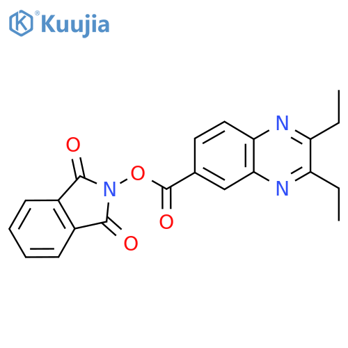 1,3-dioxo-2,3-dihydro-1H-isoindol-2-yl 2,3-diethylquinoxaline-6-carboxylate structure