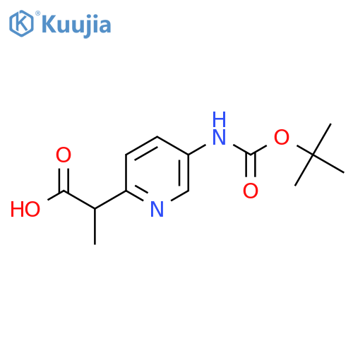 2-(5-{(tert-butoxy)carbonylamino}pyridin-2-yl)propanoic acid structure