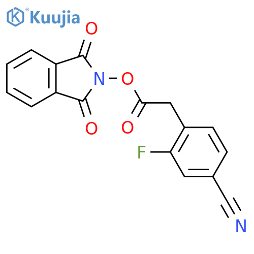 1,3-dioxo-2,3-dihydro-1H-isoindol-2-yl 2-(4-cyano-2-fluorophenyl)acetate structure