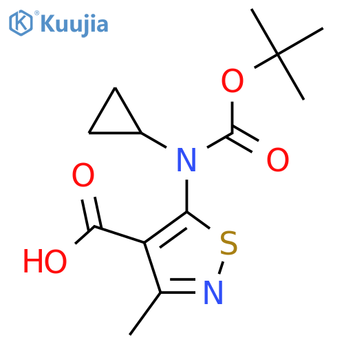5-{[(Tert-butoxy)carbonyl](cyclopropyl)amino}-3-methyl-1,2-thiazole-4-carboxylic acid structure
