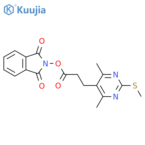 1,3-dioxo-2,3-dihydro-1H-isoindol-2-yl 3-[4,6-dimethyl-2-(methylsulfanyl)pyrimidin-5-yl]propanoate structure