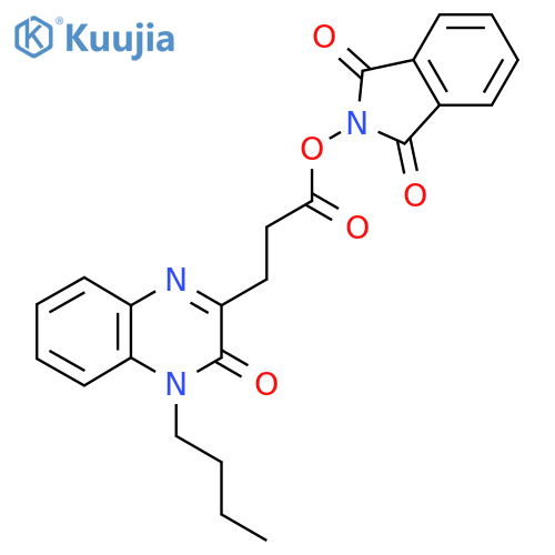 1,3-dioxo-2,3-dihydro-1H-isoindol-2-yl 3-(4-butyl-3-oxo-3,4-dihydroquinoxalin-2-yl)propanoate structure