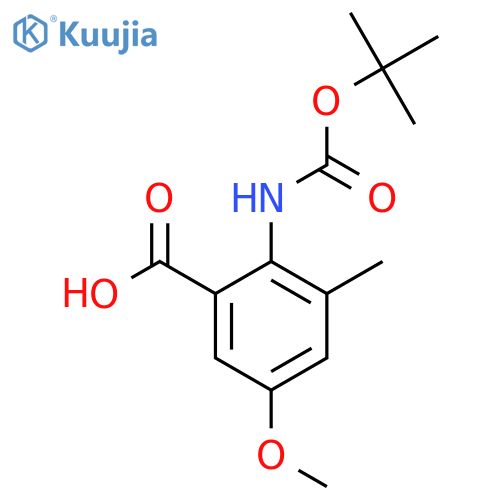 2-{[(Tert-butoxy)carbonyl]amino}-5-methoxy-3-methylbenzoic acid structure