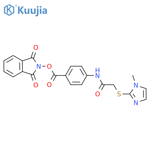 1,3-dioxo-2,3-dihydro-1H-isoindol-2-yl 4-{2-[(1-methyl-1H-imidazol-2-yl)sulfanyl]acetamido}benzoate structure
