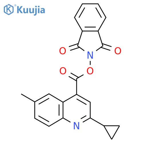 1,3-dioxo-2,3-dihydro-1H-isoindol-2-yl 2-cyclopropyl-6-methylquinoline-4-carboxylate structure