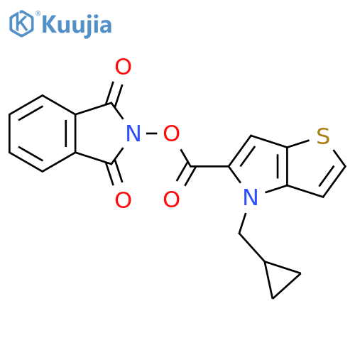 1,3-dioxo-2,3-dihydro-1H-isoindol-2-yl 4-(cyclopropylmethyl)-4H-thieno[3,2-b]pyrrole-5-carboxylate structure