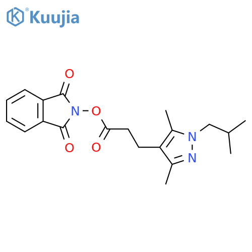 1,3-dioxo-2,3-dihydro-1H-isoindol-2-yl 3-[3,5-dimethyl-1-(2-methylpropyl)-1H-pyrazol-4-yl]propanoate structure