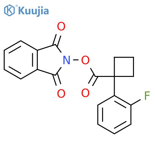 1,3-dioxo-2,3-dihydro-1H-isoindol-2-yl 1-(2-fluorophenyl)cyclobutane-1-carboxylate structure