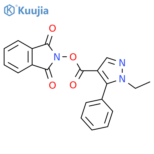 1,3-dioxo-2,3-dihydro-1H-isoindol-2-yl 1-ethyl-5-phenyl-1H-pyrazole-4-carboxylate structure