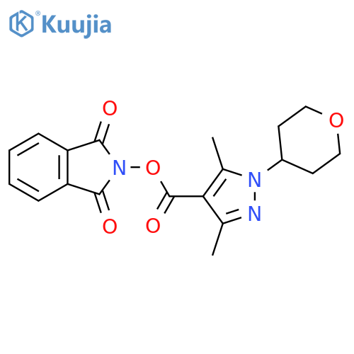 1,3-dioxo-2,3-dihydro-1H-isoindol-2-yl 3,5-dimethyl-1-(oxan-4-yl)-1H-pyrazole-4-carboxylate structure