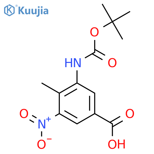 3-{[(Tert-butoxy)carbonyl]amino}-4-methyl-5-nitrobenzoic acid structure
