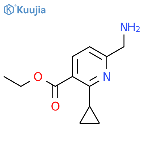 Ethyl 6-(aminomethyl)-2-cyclopropylpyridine-3-carboxylate structure