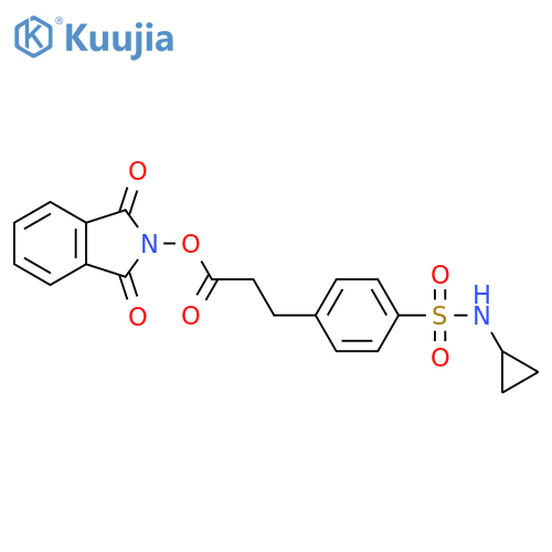 1,3-dioxo-2,3-dihydro-1H-isoindol-2-yl 3-[4-(cyclopropylsulfamoyl)phenyl]propanoate structure