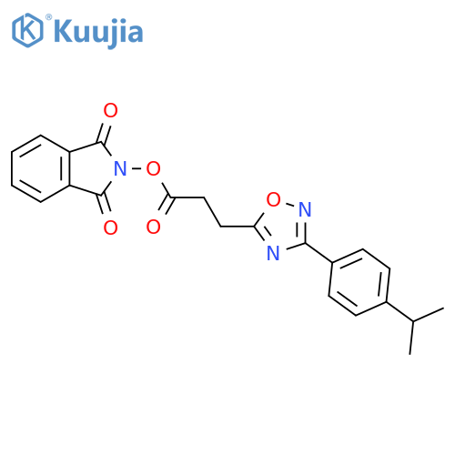 1,3-dioxo-2,3-dihydro-1H-isoindol-2-yl 3-{3-[4-(propan-2-yl)phenyl]-1,2,4-oxadiazol-5-yl}propanoate structure