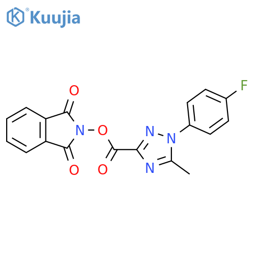1,3-dioxo-2,3-dihydro-1H-isoindol-2-yl 1-(4-fluorophenyl)-5-methyl-1H-1,2,4-triazole-3-carboxylate structure