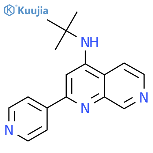 N-tert-butyl-2-pyridin-4-yl-1,7-naphthyridin-4-amine structure
