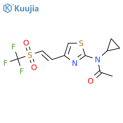 N-Cyclopropyl-N-[4-[(E)-2-(trifluoromethylsulfonyl)ethenyl]-1,3-thiazol-2-yl]acetamide structure